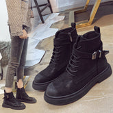 Lederstiefeletten mit Schnallen